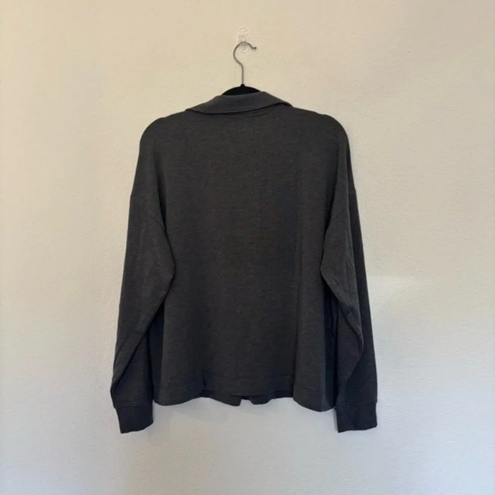 Loft Lou & Grey Loungewear Collar V Neck Sweatshirt NWT